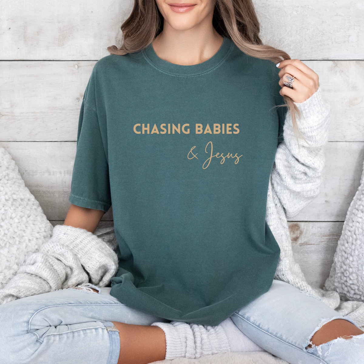Chasing Babies & Jesus Christian Graphic Tee