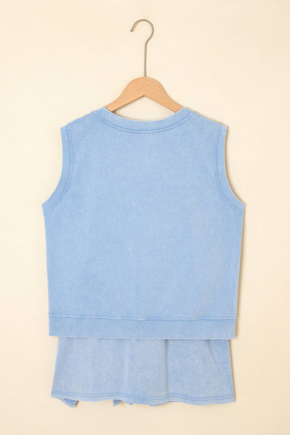 Mint Mineral-Wash Split Skirt Set