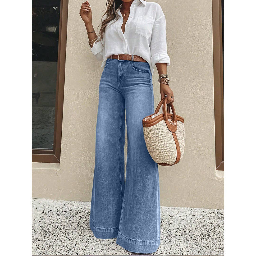 Sunset Serenity Wide-Leg Jeans