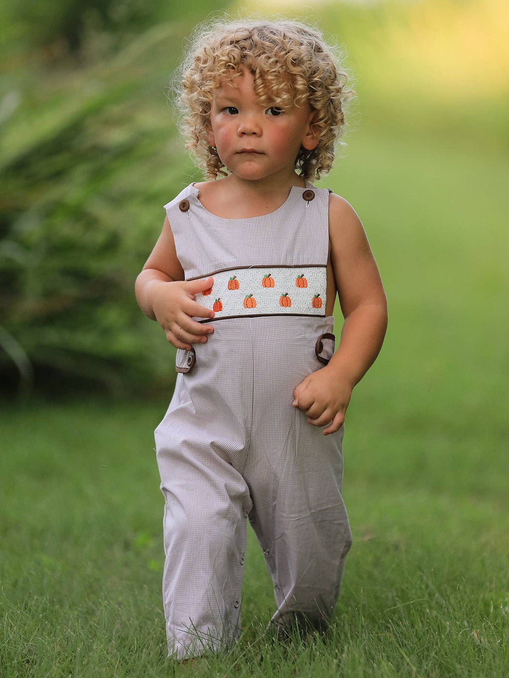 Pumpkin Patch Embroidered Boys Jumper