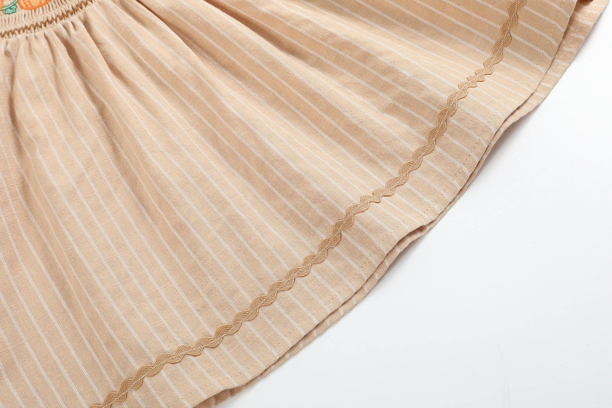 Pinstripe Pumpkin Smocked Set