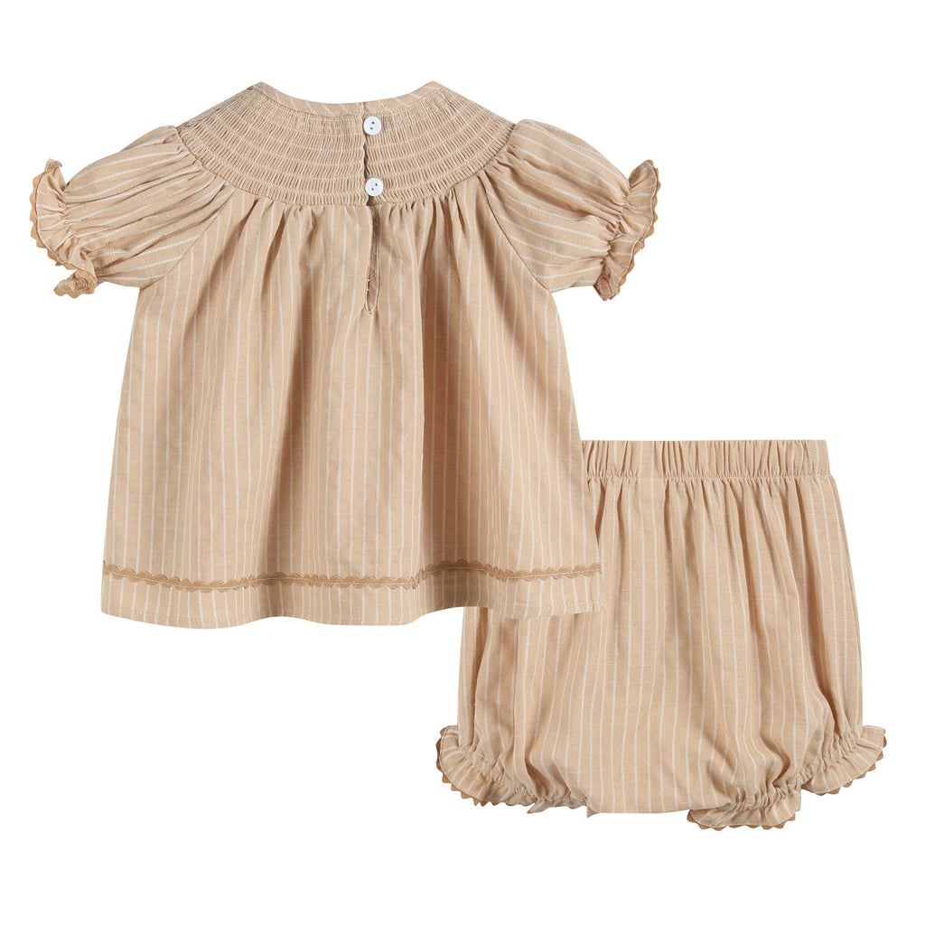 Pinstripe Pumpkin Smocked Set