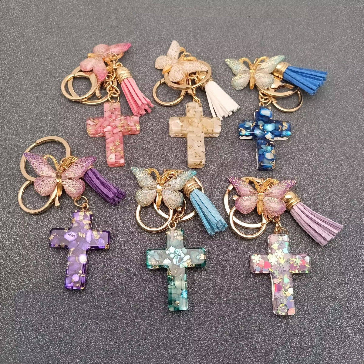Graceful Butterfly Cross Tassel