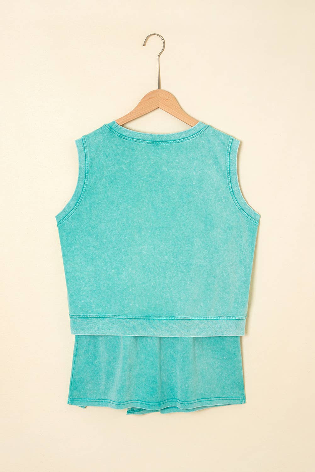 Mint Mineral-Wash Split Skirt Set