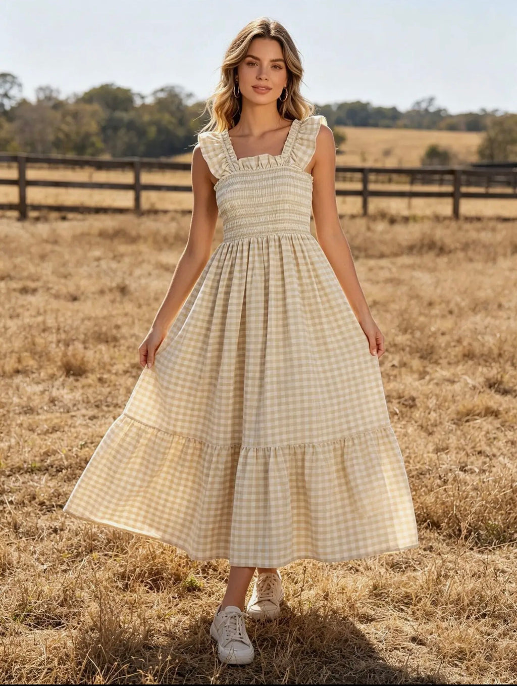 Mommy & Me Adult Plaid Smocked Dress