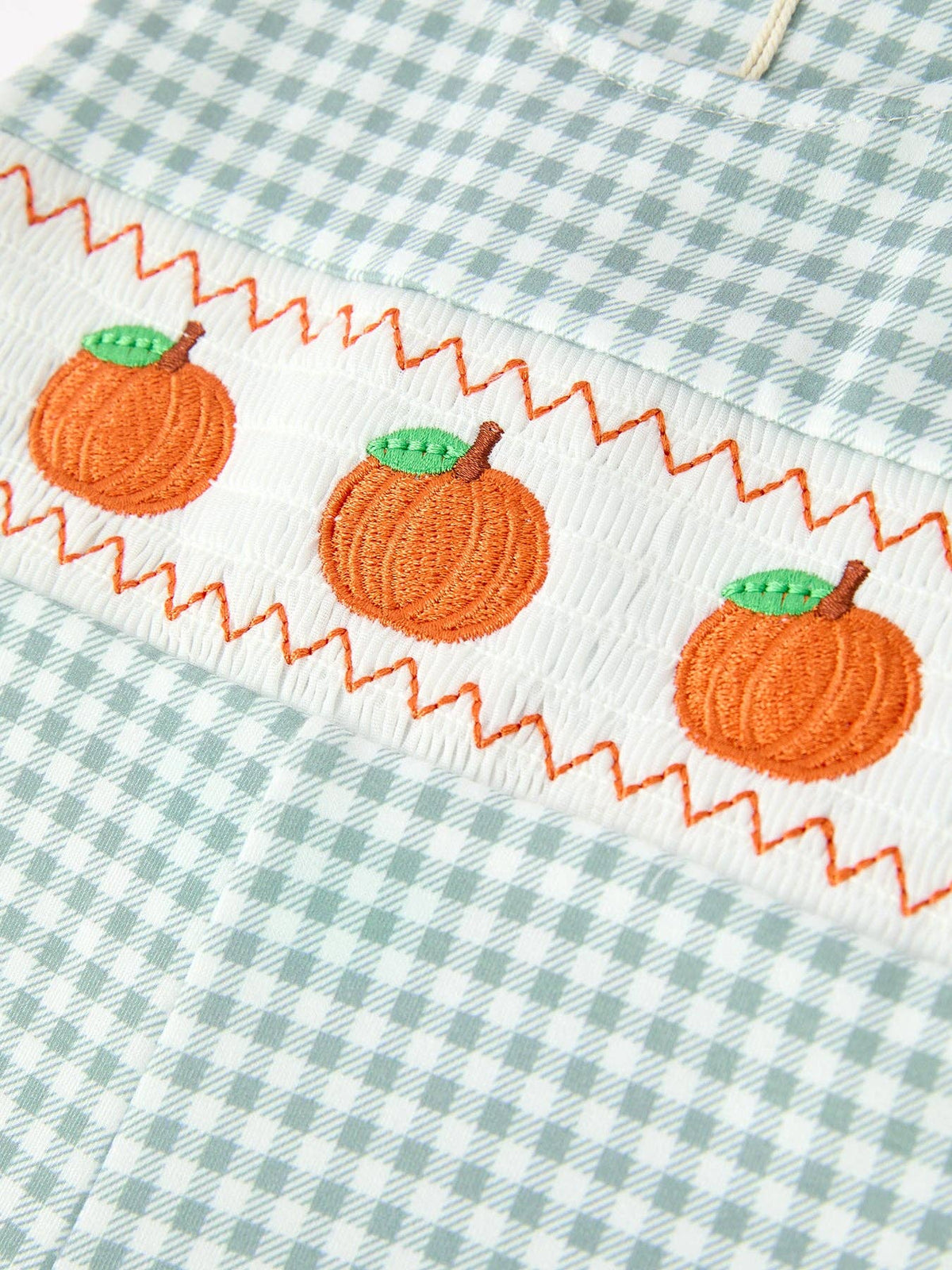 Gingham Pumpkin Patch Romper