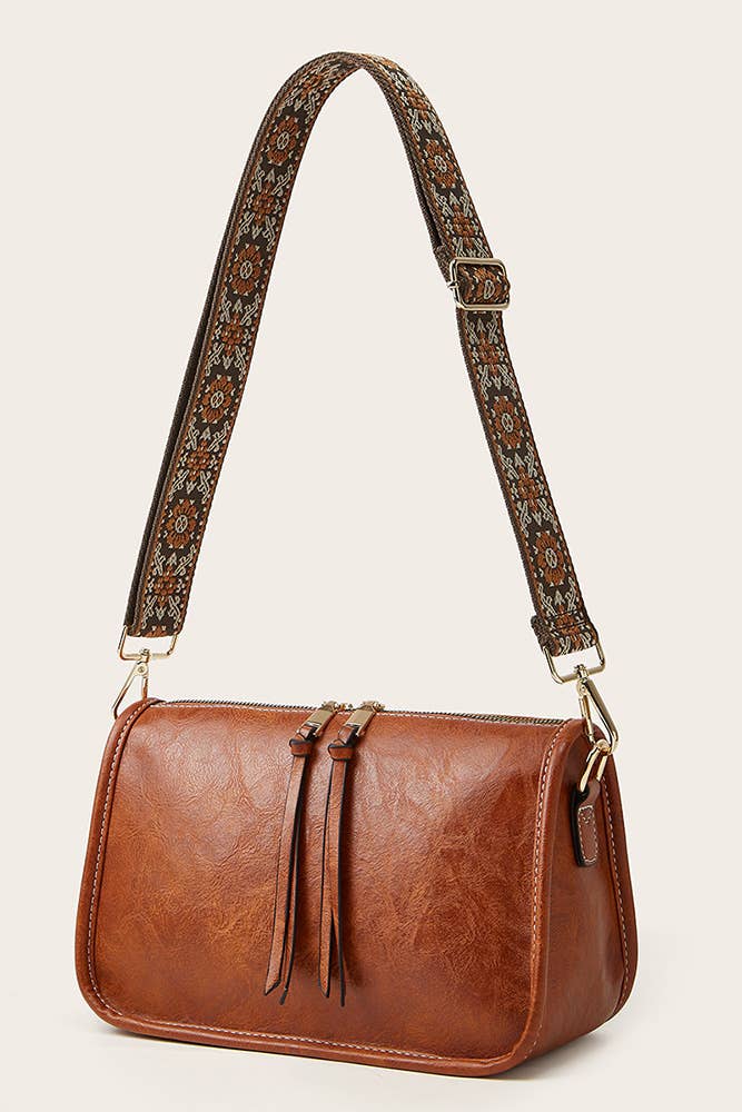 Vintage Floral Strap Crossbody Bag