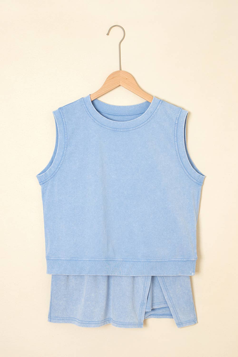 Mint Mineral-Wash Split Skirt Set
