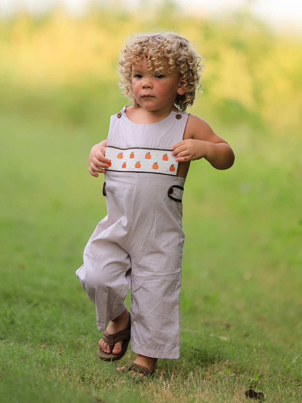 Pumpkin Patch Embroidered Boys Jumper