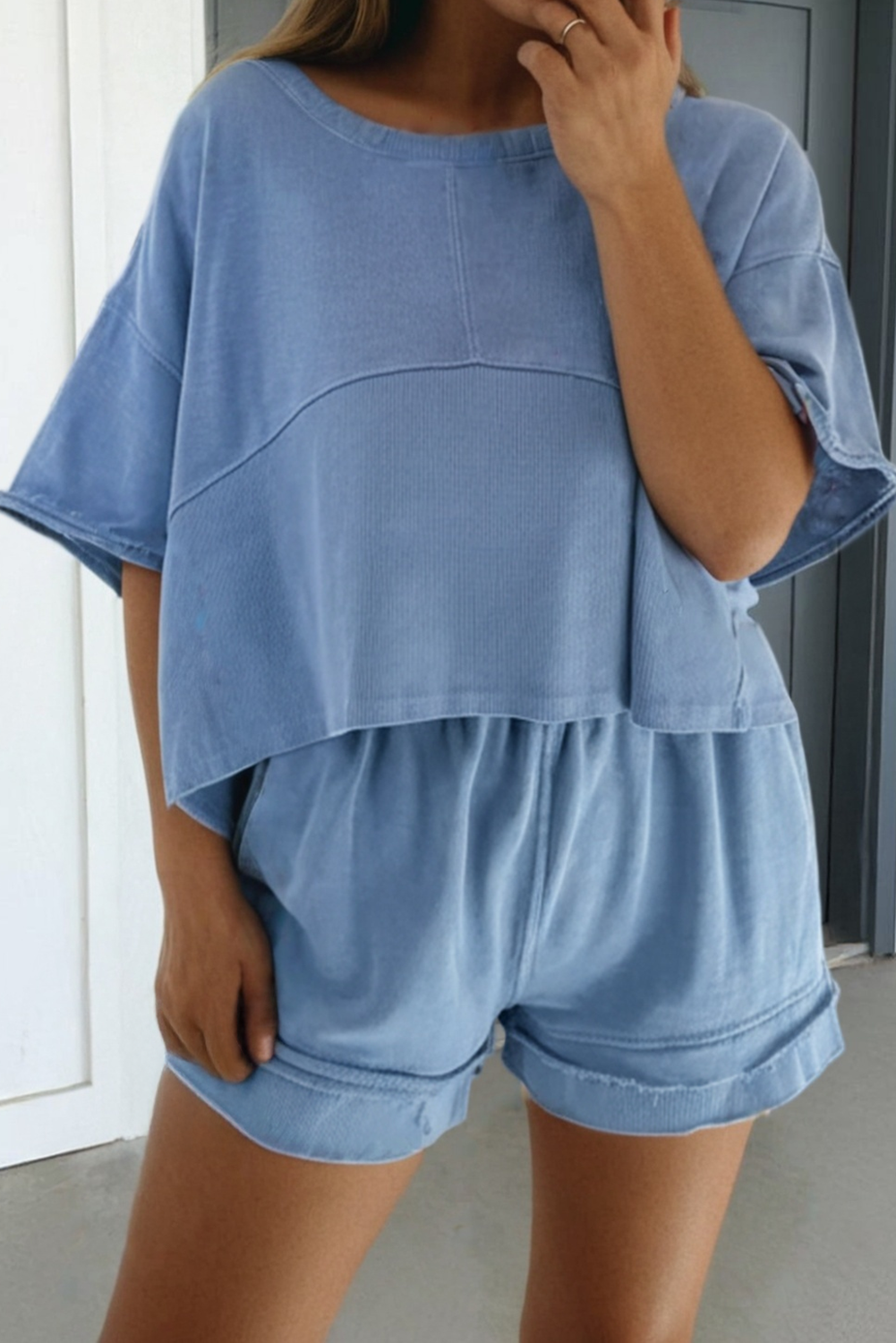 Raw Edge Luxe Patchwork Short Set