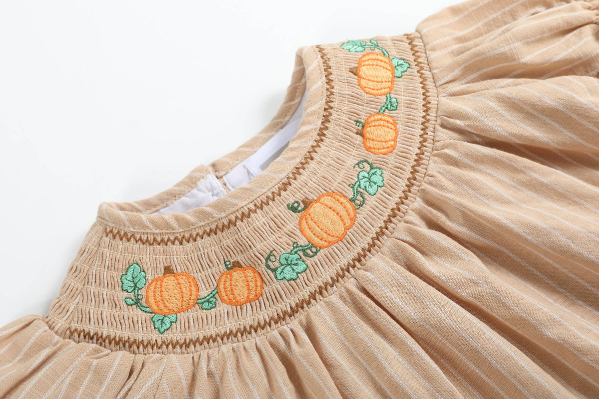 Pinstripe Pumpkin Smocked Set