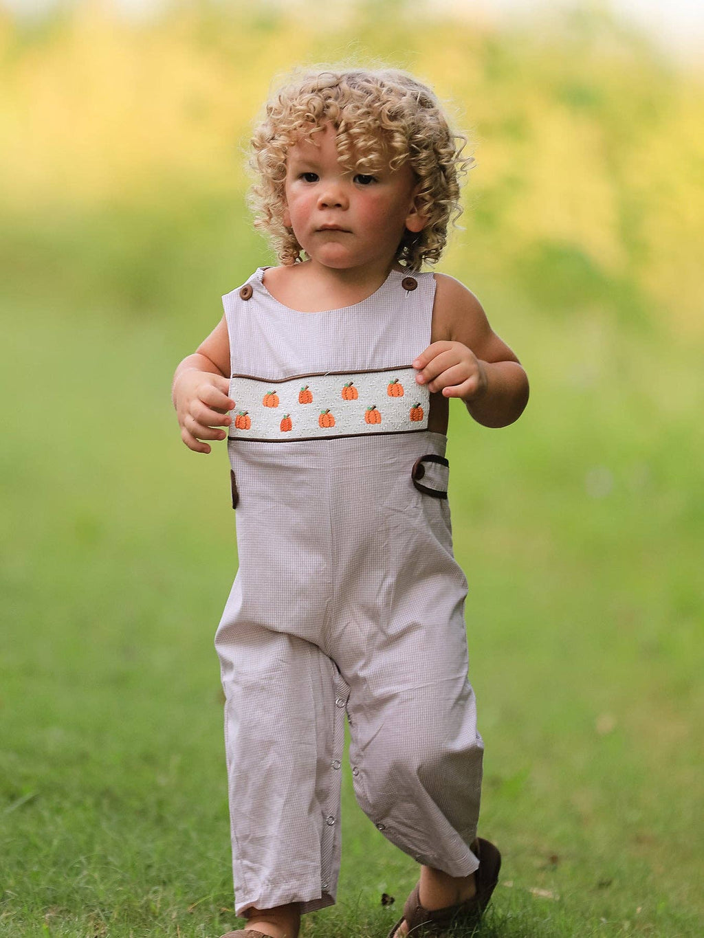 Pumpkin Patch Embroidered Boys Jumper
